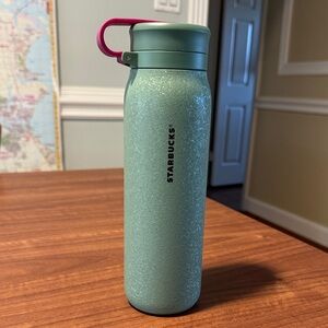 Starbucks Mint Green Water Bottle with Pink Accent
